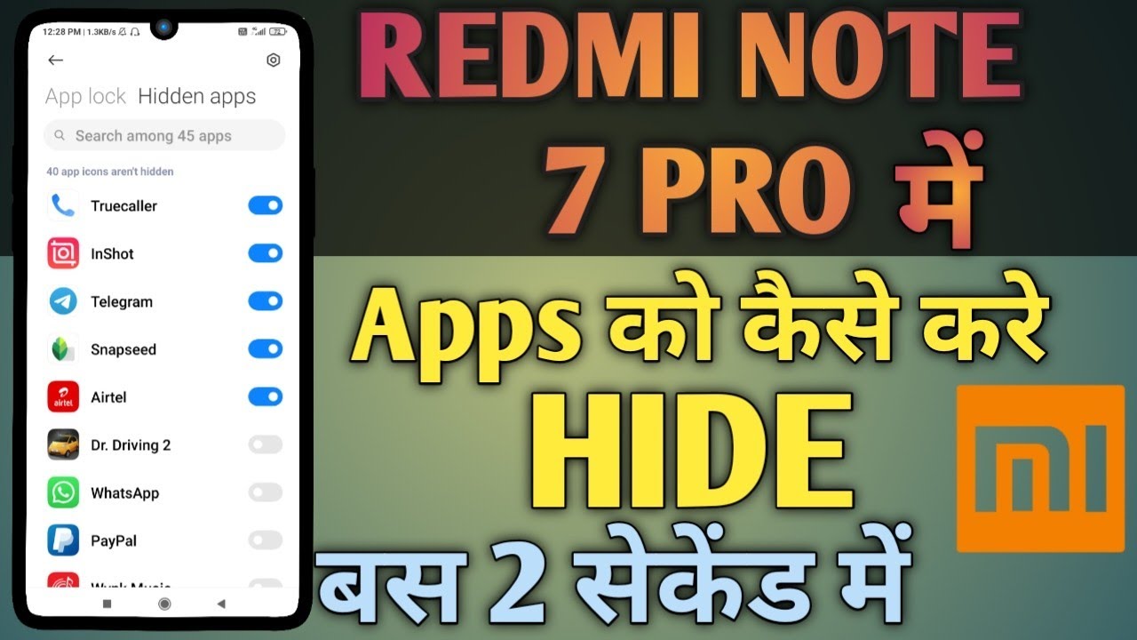 Redmi note 7 pro me apps ko Hide kese kre || How to hide apps in REDMI ...