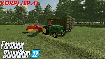 FS22 MORE HAY WORK AND PLOWING NEW FIELD ON KORPI (TIMELAPSE)(EP.4)