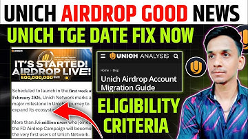 FINALLY GOODNEWS🥳UNICH AIRDROP LISTING TGE DATE FIX 📣 UNICH AIRDROP NEW UPDATE | UNICH TOKEN PRICE 