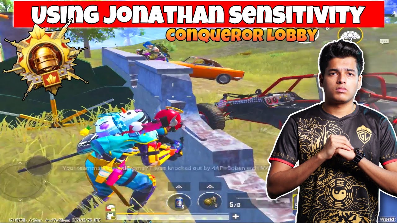 USING JONATHAN GAMING SENSITIVITY IN CONQUEROR LOBBY | IPAD MINI 6 PUBG