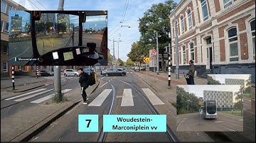 Tram Rotterdam | Full Circle Line 7| "Classic" Cabview & Dashboardview| Alstom Citadis
