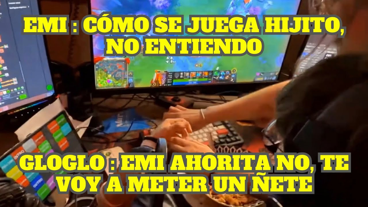 EMI MOLESTA A GLOGLO MIENTRAS JUEGA DOTA