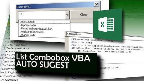Membuat List Combobox Sugest dengan VBA