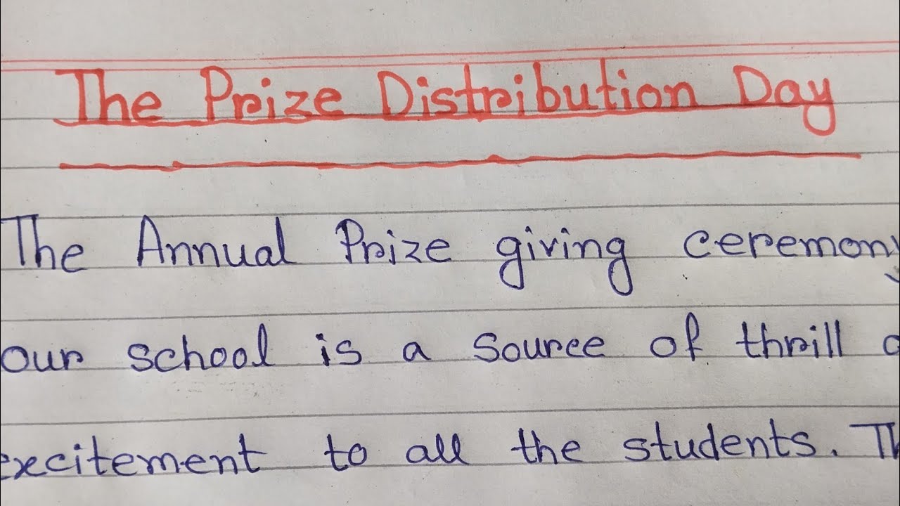 The prize distribution day// English paragraph.