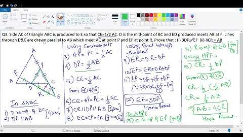 Class 9 Mid Point Theorem Ex 12B (part 3 of 7)