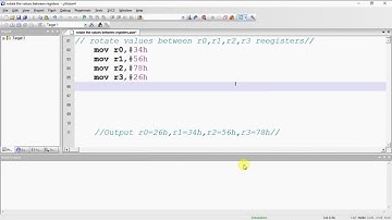 Rotate the values between Registers R0,R1,R2 &R3 -Assembly level
