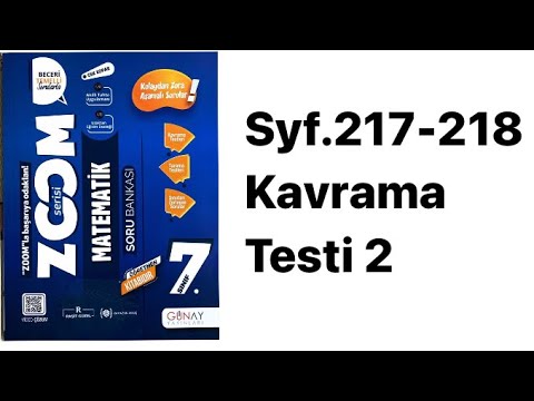 7.SINIF ZOOM S.217-218 KAVRAMA TESTİ 2 ORTALAMA,ORTANCA,TEPE DEĞER