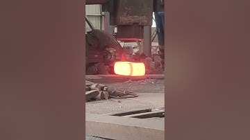 Dangerous forging | High temperature forging of rectangular iron blocks