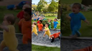 Jesuss Red Panda Nap With Little Angels