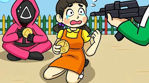 squid game cartoon but Reversed part 1￼