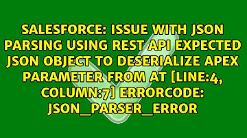 Issue with Json parsing using rest api Expected JSON object to deserialize apex parameter from...