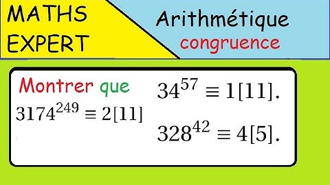 Congruences-Maths Expertes - travail sur les congruences 3 exemples