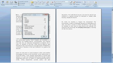 Readability Statistics Option in Microsoft Word 2007