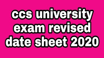 ccs university exam revised date sheet 2020 | ccsu exams revised date sheet