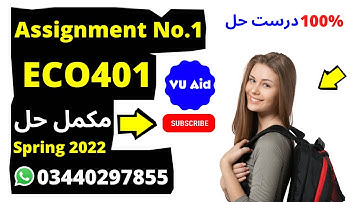 Eco401 Assignment No 1 Solution 2022