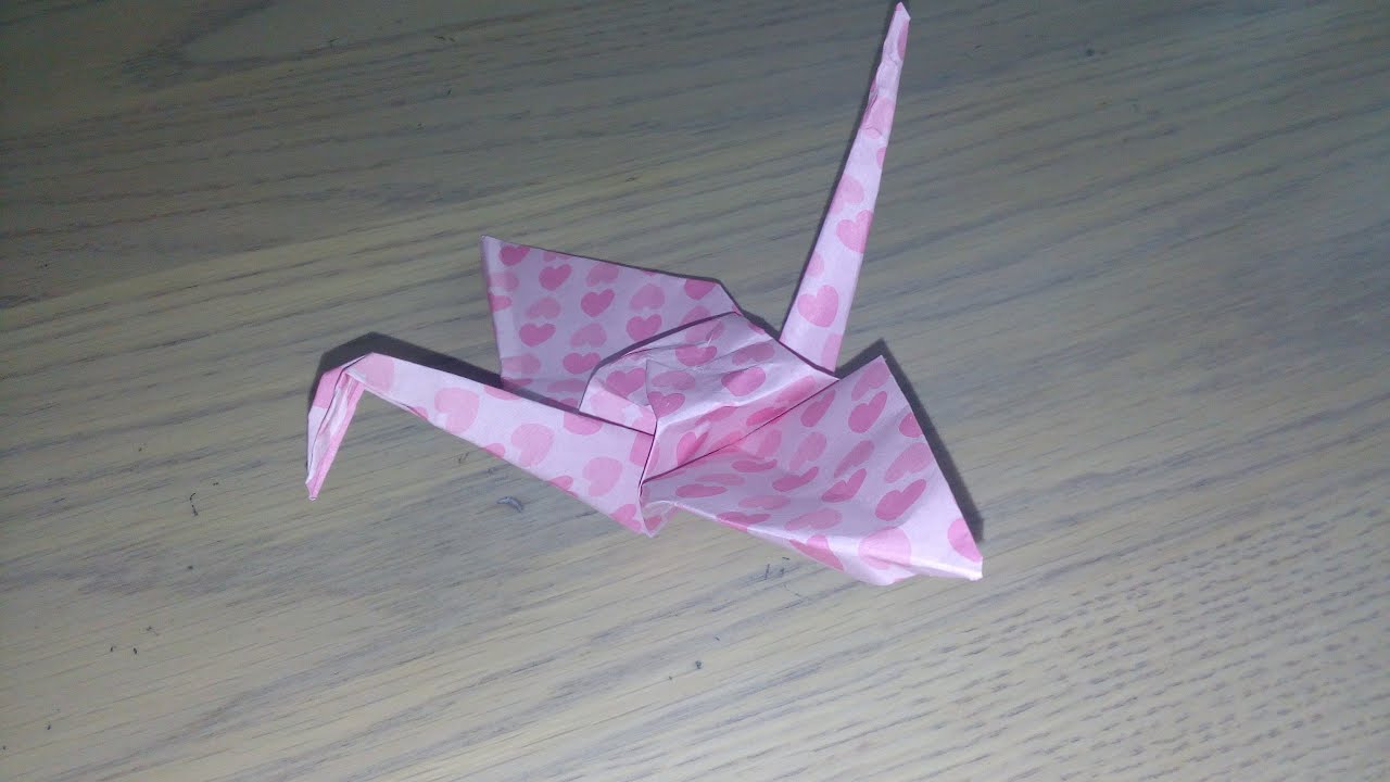 Origami facile La grue (the crane par Alexandre 6 ans) YouTube