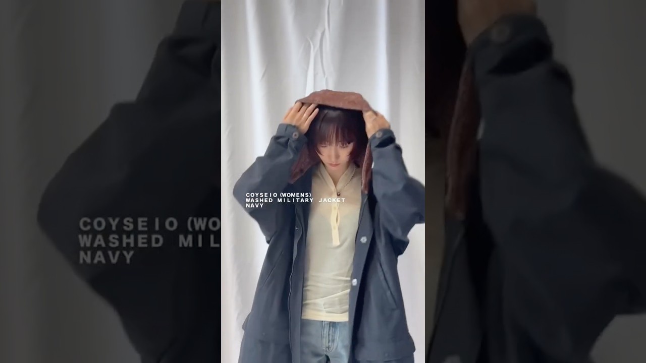 COYSEIO】WASHED MILITARY JACKET / NAVY - YouTube