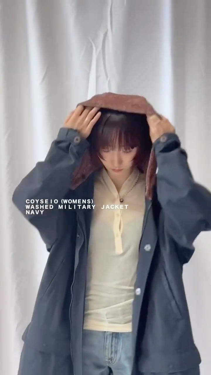 COYSEIO】WASHED MILITARY JACKET / NAVY - YouTube