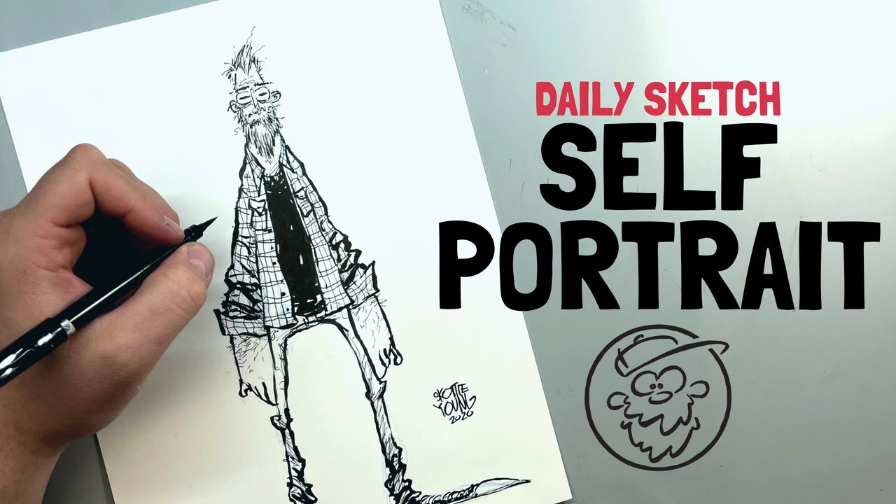 Daily Sketch | Self Portrait - YouTube