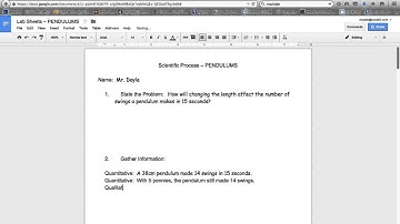 Pendulums Lab   Changing the Length