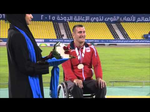 Men's shot put F55 | Victory Ceremony |  2015 IPC Athletics World Championships Doha