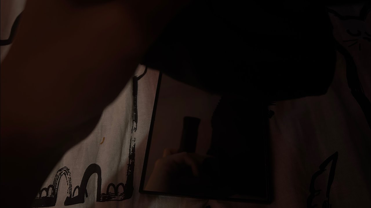 Asmr cleaning a dirty mirror