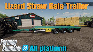 Lizard Straw Bale Trailer / mod for all platforms on FS22