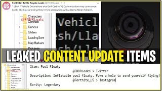 New Fortnite Leaked Content Update Items Pool Floaty, F Kart Re-Vamp, And More