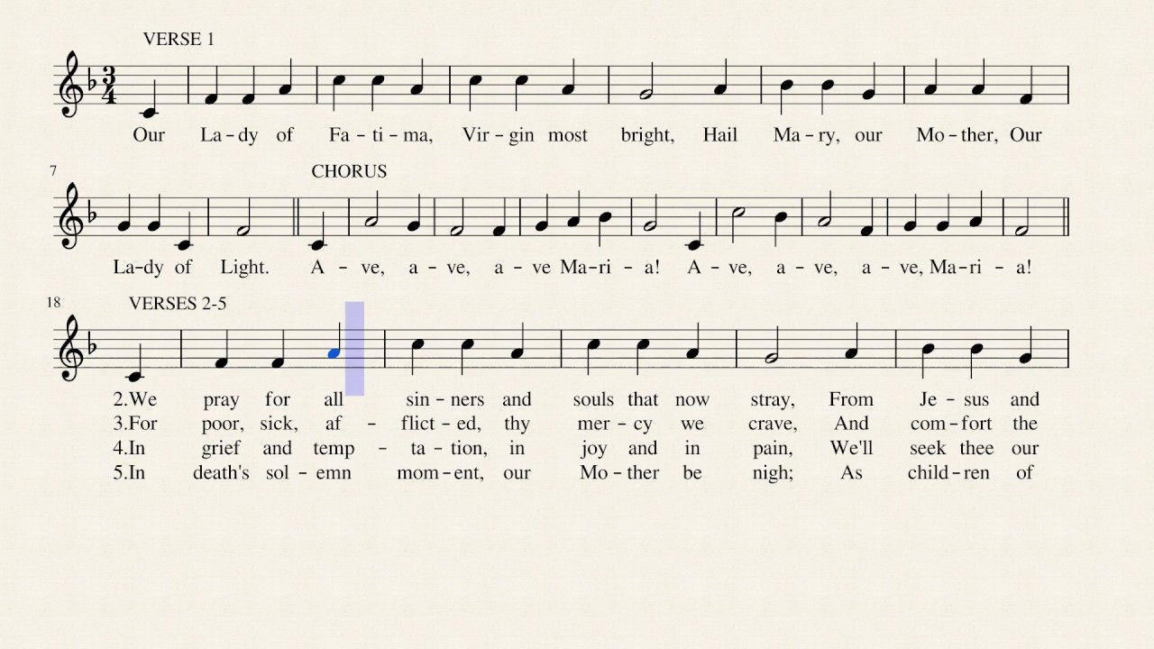 Our Lady of Fatima Chords - Chordify