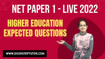 Live NET Paper 1 - 10 Most Expected Questions 2022 - Higher Education| NTA NET | Dr. Manishika Jain
