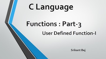 C Language || Function || User Defined Function -1