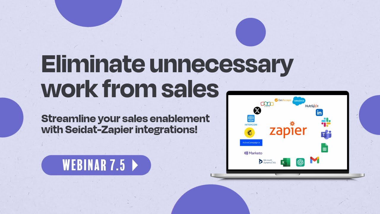Eliminate unnecessary work from sales - Seidat Webinar - YouTube