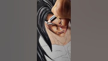 GOKU SUPER SAIYAN 4 Hyper Realistic drawing 😱 #ssj4 #gojo #supersaiyan4drawing #shorts