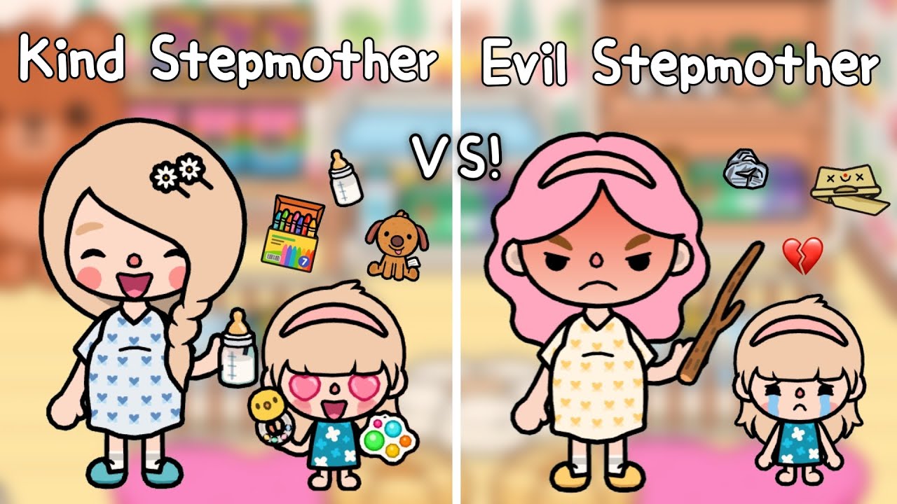 EVIL STEPMOTHER VS KIND STEPMOTHER 👿😳| แม่เลี้ยงใจร้าย Vs แม่เลี้ยงใจดี | Toca Life World |Toca Boca