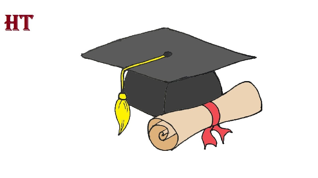 How To Draw A Graduation Cap Easy For Beginners Youtube