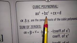 Important formulae for chapter polynomial class 10th