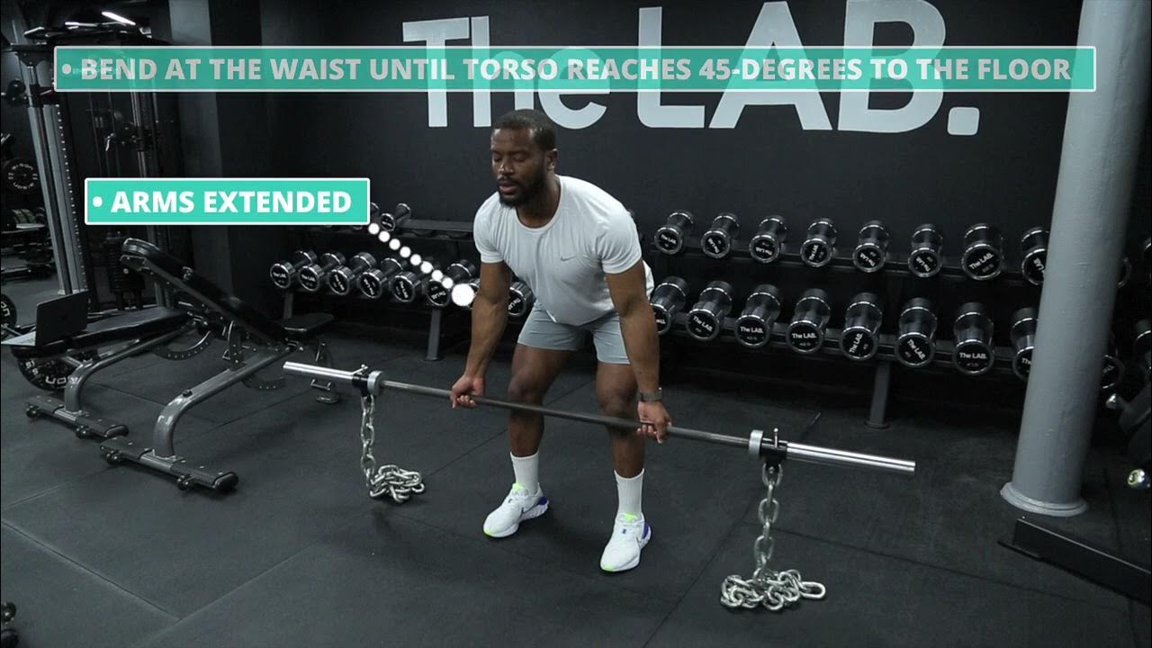 How To Do Barbell Bent Over Row with Chains Supinated Grip Exercise