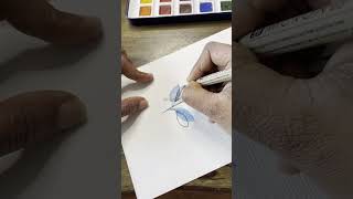 Zentangle leaf pattern | Watercolour Zentangle leaf pattern