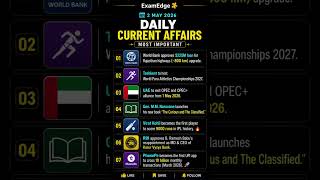 DAILY CURRENT AFFAIRS | RBI ASSISTANT MAINS GA 2026 #banking #currentaffairs #rbiassistant #shorts