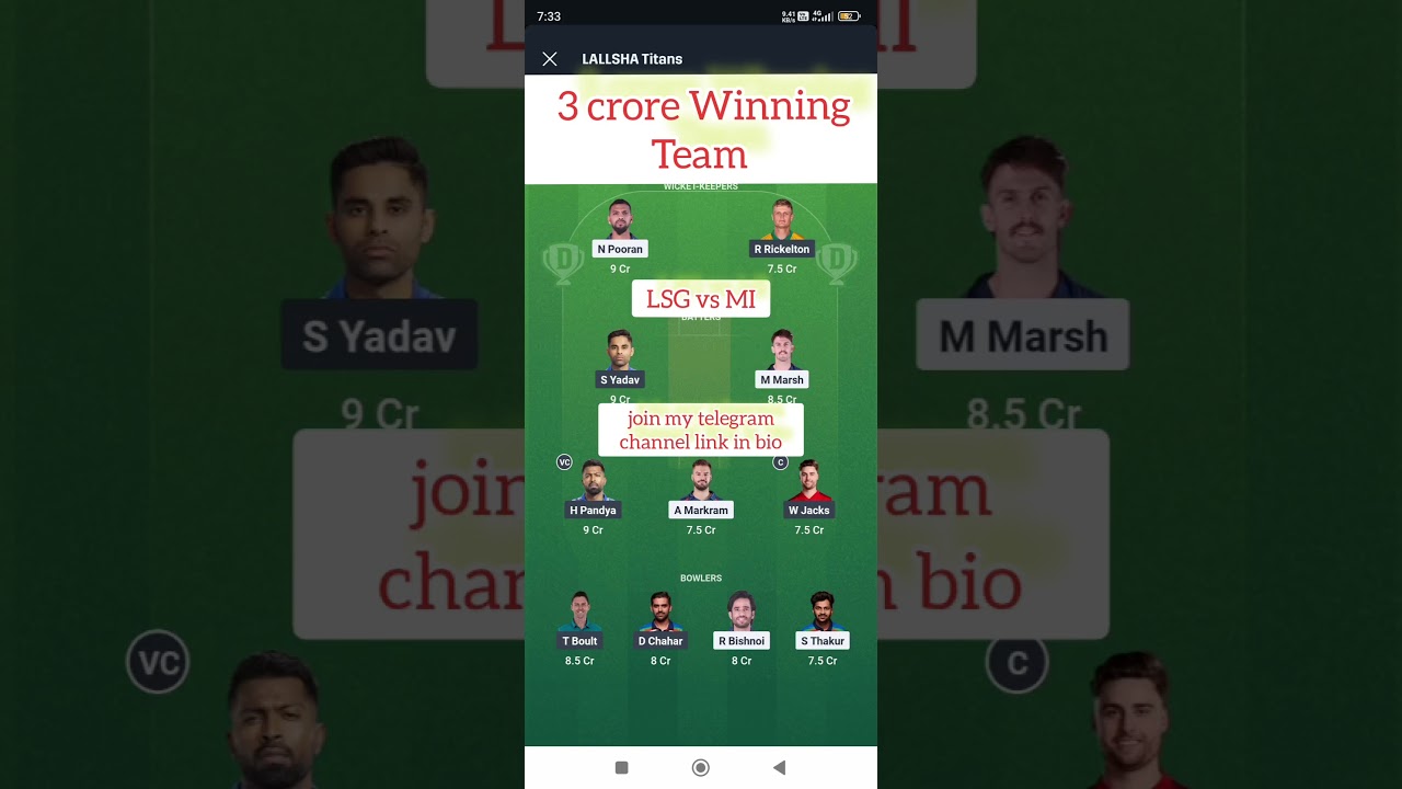 LSG vs MI Dream11 Team 💥💥 Today IPL Match Dream11 Prediction -- LSG vs MI Match Dream11 Prediction
