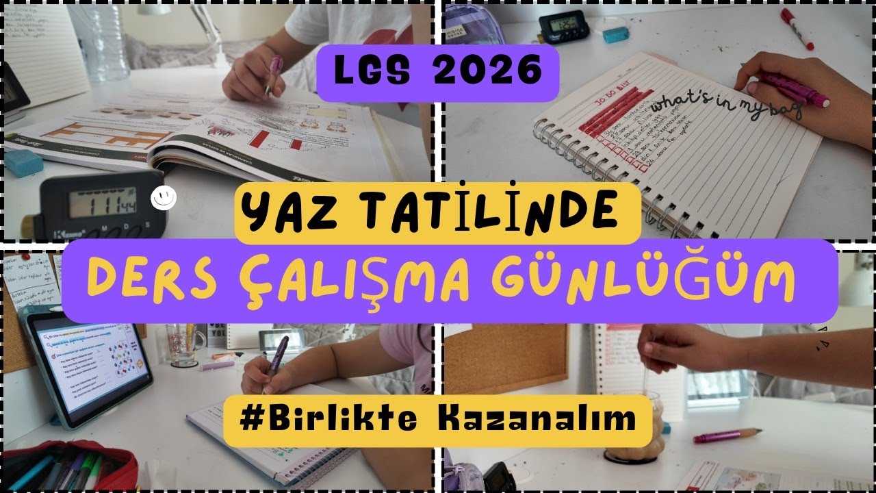 ☕🎀✏️🔅LGS 2026 Ders Çalışma Günlüğüm-8 / Yaz Tatilinde Çalışmak