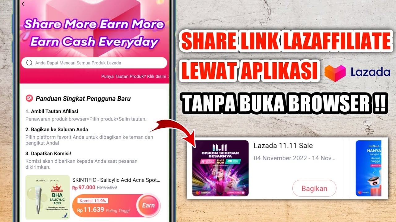 CARA SHARE LINK PRODUK LAZADA AFFILIATE LANGSUNG DARI APLIKASI LAZADA ... Cara Dapat Komisi dari Lazada Affiliate Terbaru