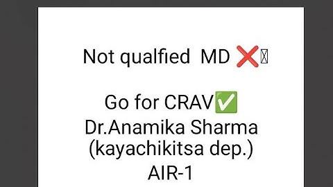 CRAV exam# what to do? #ayurvedasuccess