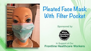 Pleated Face Mask With  Filter Pocket