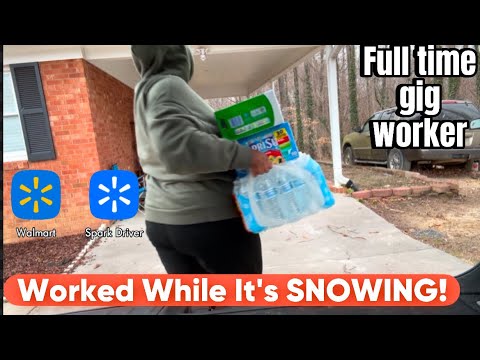 Worked While Snowing | My Full Shift Working As A Walmart Spark Driver ...
