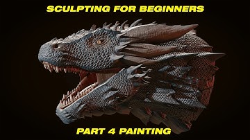 Sculpting a dragon for beginners with blender  part 4 painting