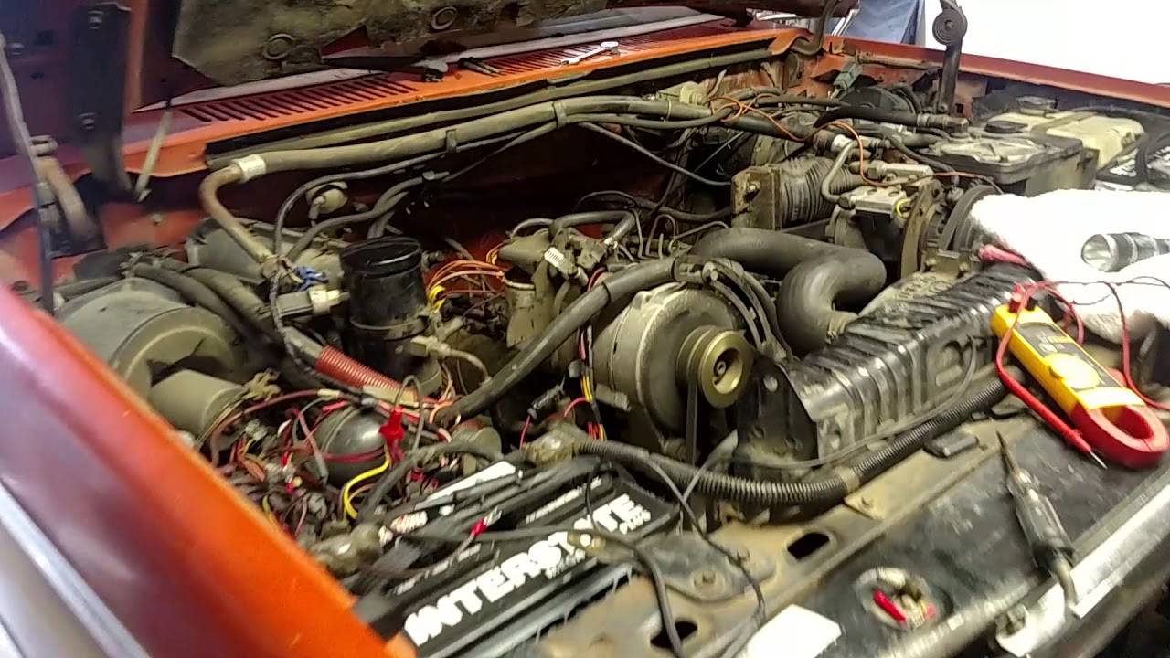 1983 f250 6.9 diesel first firing after wiring meltdown. - YouTube