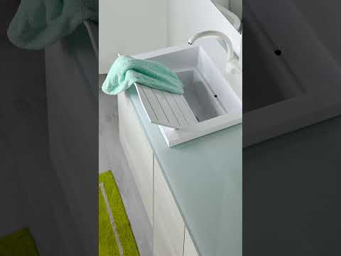 Video: Comodo e pratico mobile lavabo per bagno