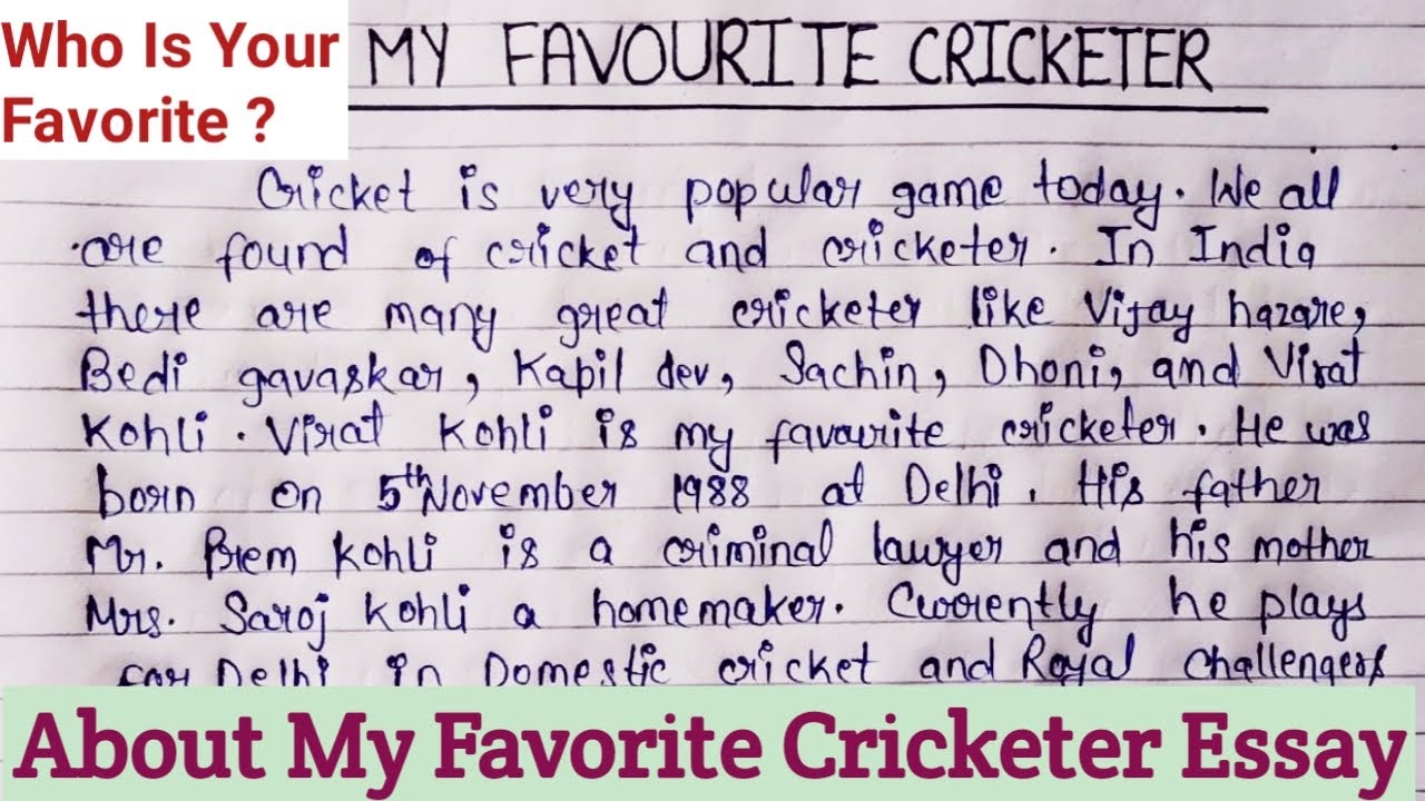 my favourite player virat kohli essay in english