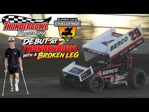 Cole Croft P3 With a BROKEN LEG in Thunderbowl Debut! | Tulare Thunderbowl Raceway - dirt track racing video